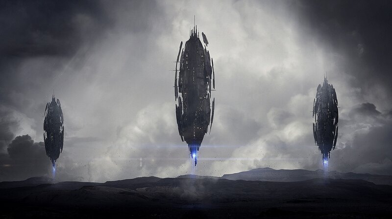 Three Alien Ships