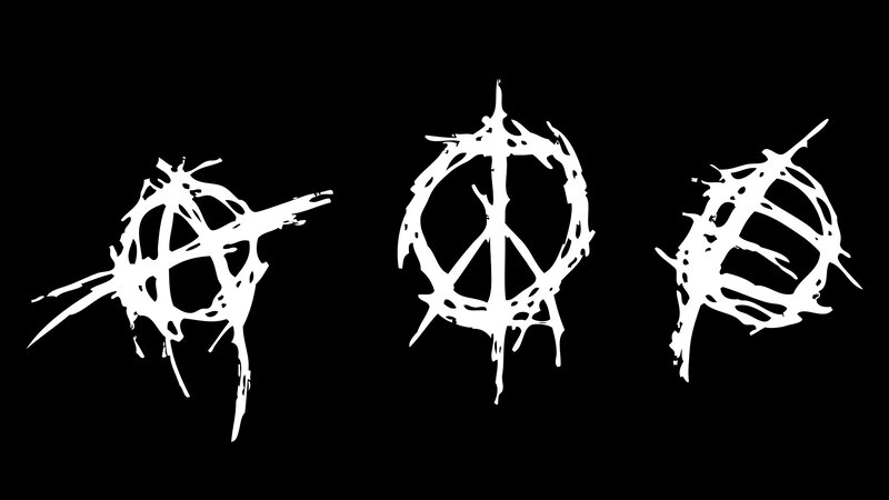 three anarchy symbols