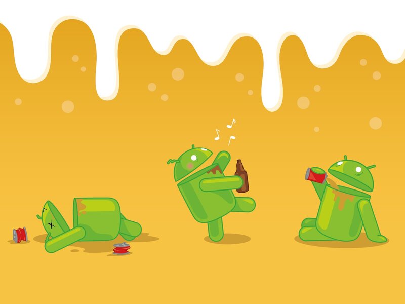 Three Android Robots — Green