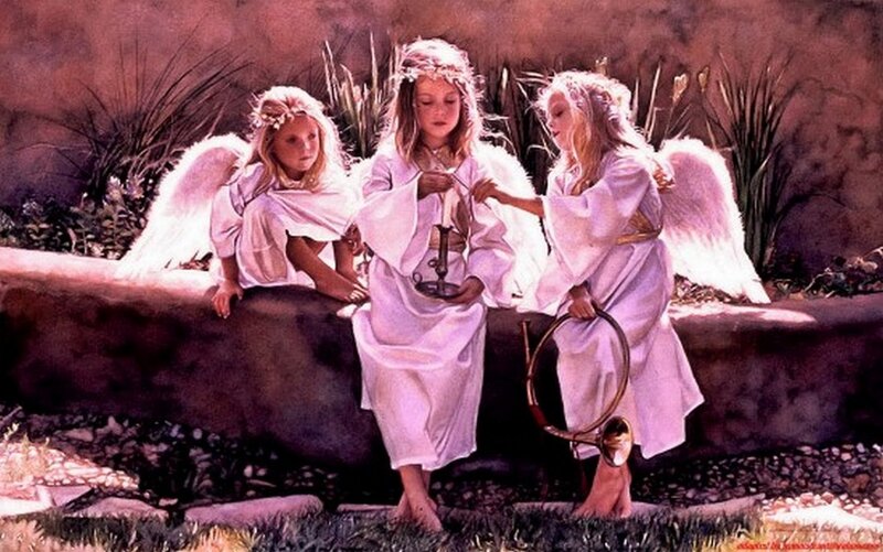 Three Angelic Children — White