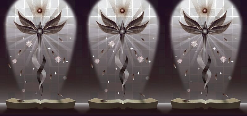Three Angelic Figures — Gray