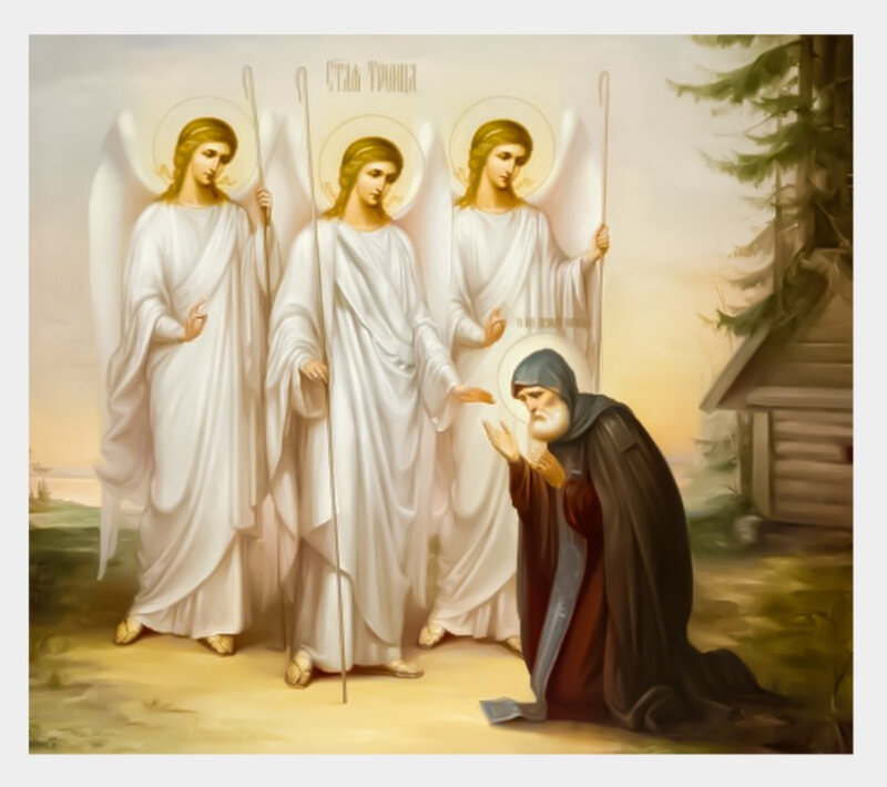Three Angels and a Monk