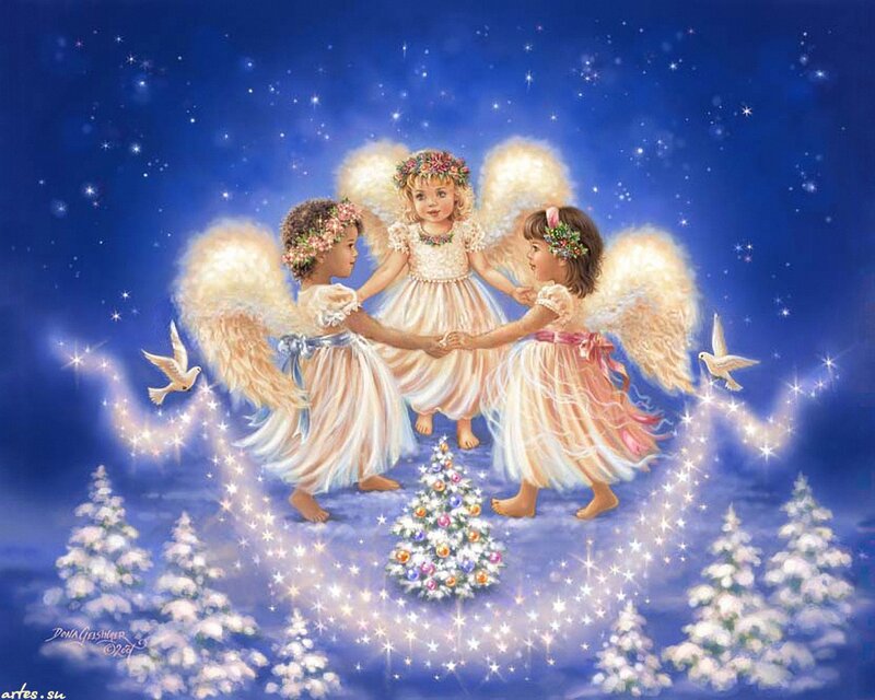 Three Angels Dancing — Blue