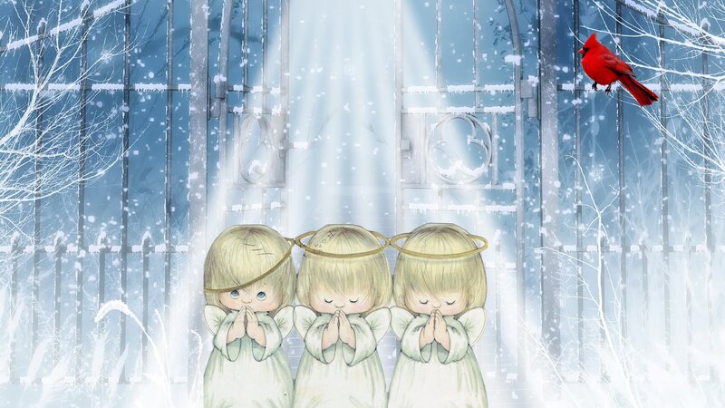 Three Angels in Snow