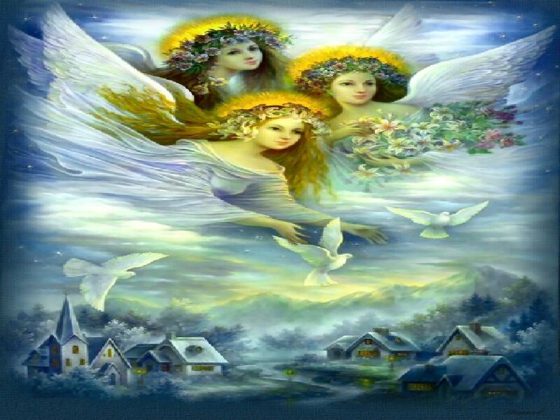 Three Angels with Doves