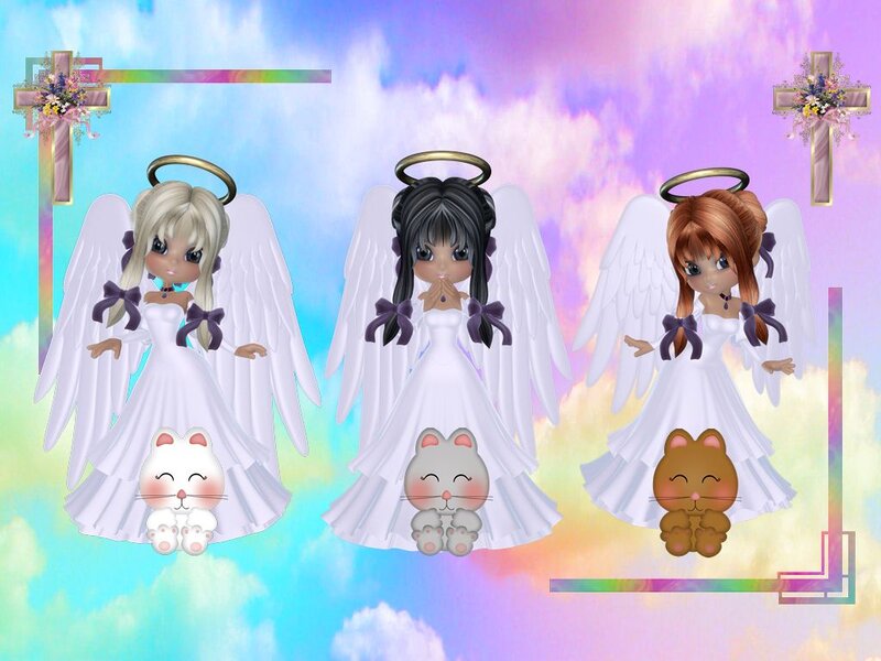 Three Angels with Kittens