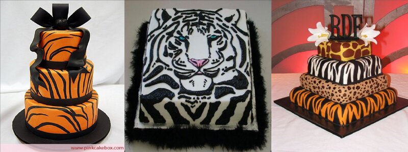 Three Animal-print Cakes
