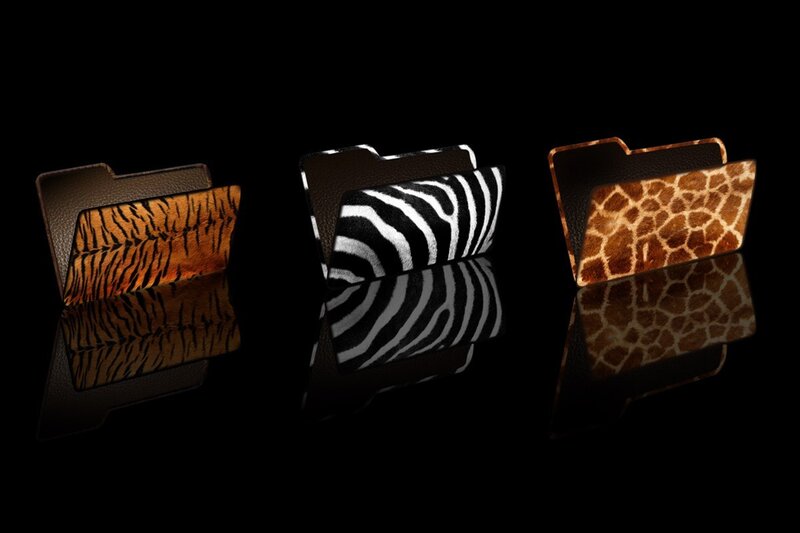 Three Animal-print Folders