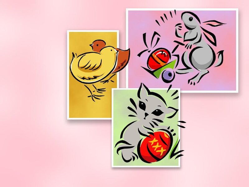 Three Animals with Eggs — Pink