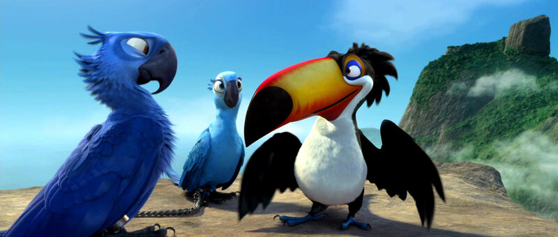 Three Animated Birds — Blue
