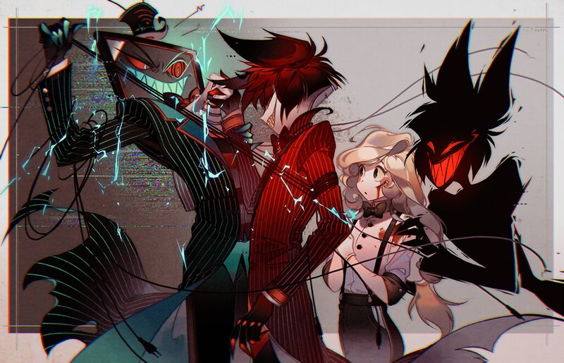 Three Animated Characters — Black, Dramatic