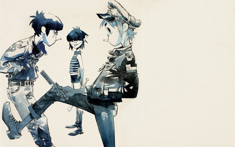 Three Animated Characters — Blue, Dramatic, Illustration