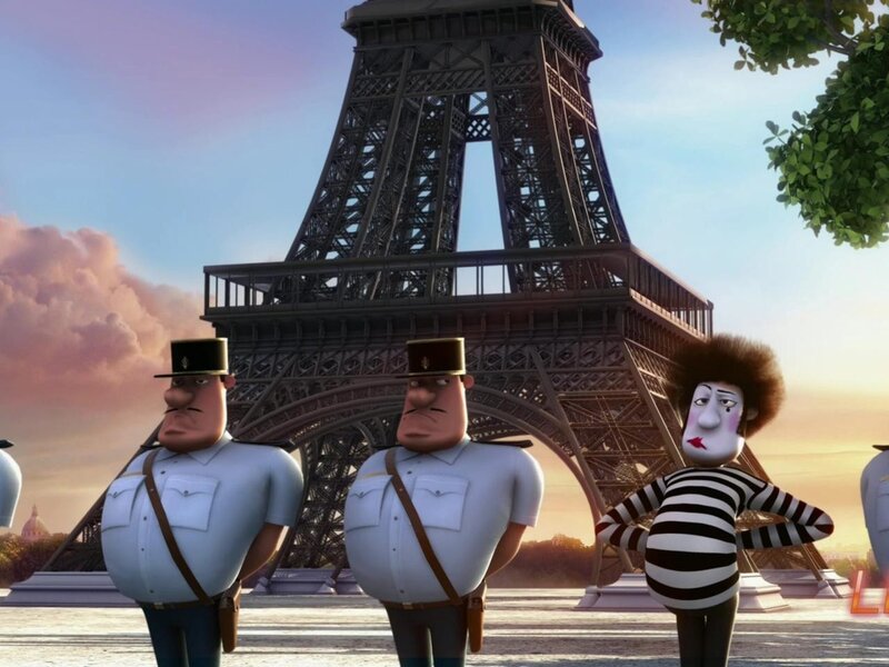 Three Animated Characters — Blue, Dramatic, Sunset