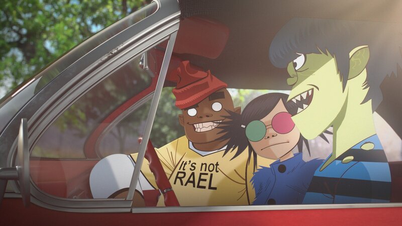 Three Animated Characters in Car