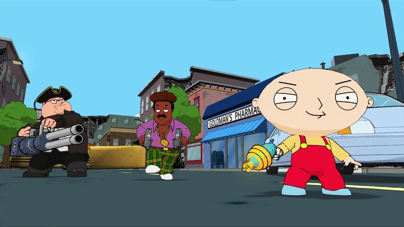 Three Animated Characters on Street