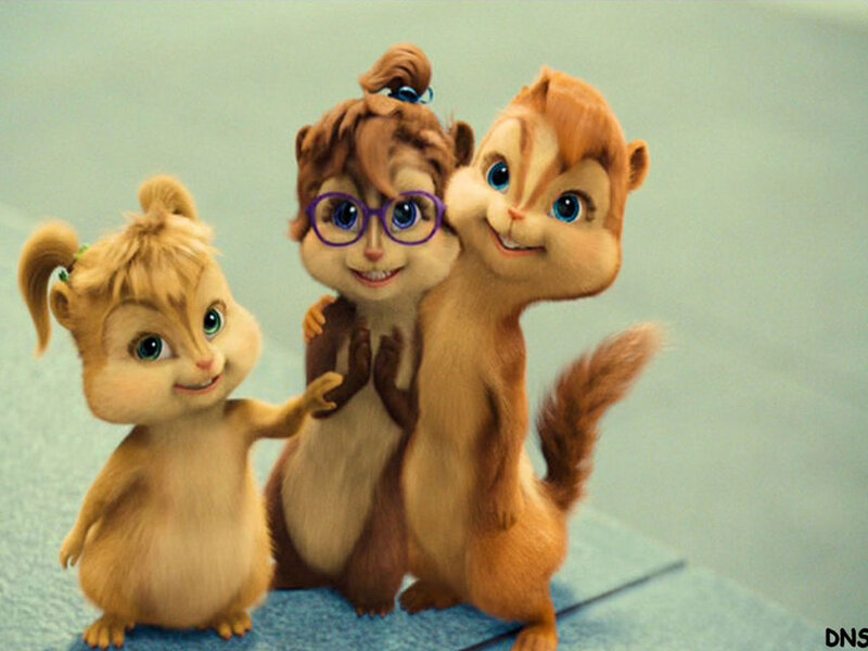 Three Animated Chipmunks — Brown