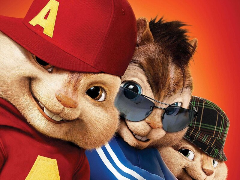 Three Animated Chipmunks — Red, Playful