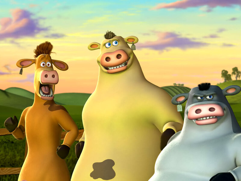 Three Animated Cows