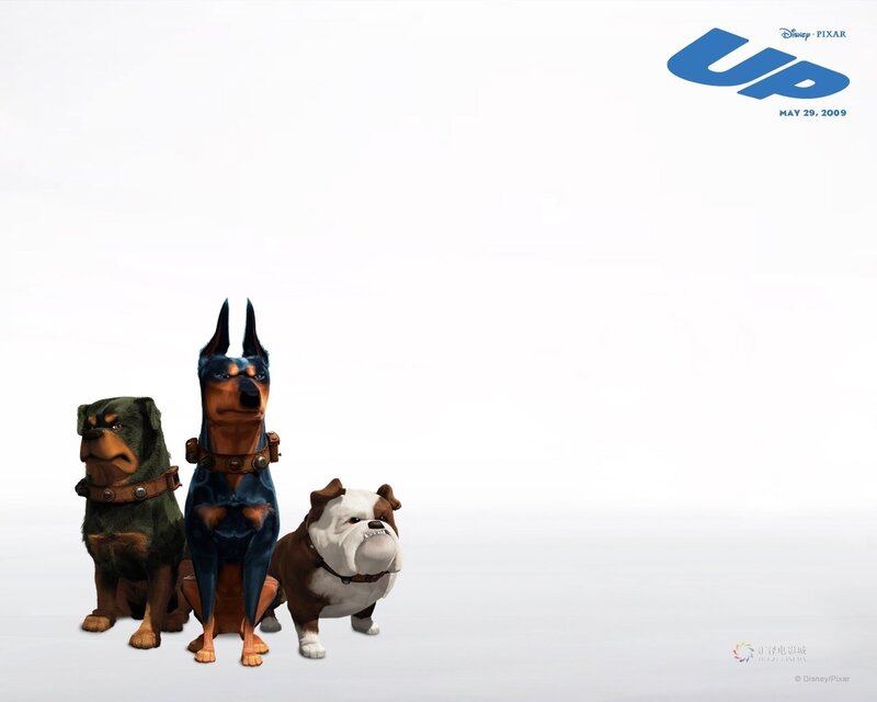 Three Animated Dogs — White, Neutral