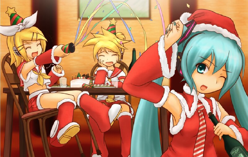 Three Anime Characters at Party