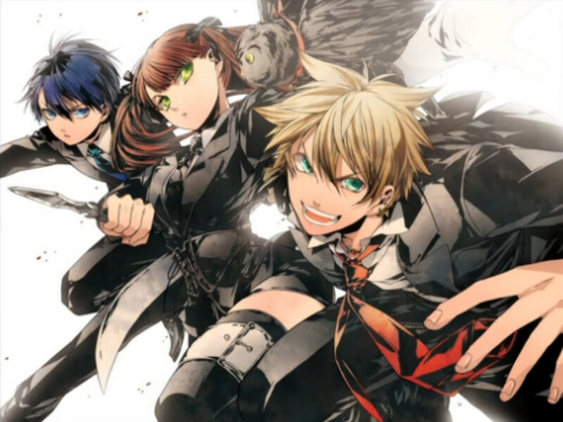 Three Anime Characters — Black, Action