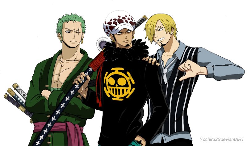 Three Anime Characters — Black, Confident, Swords