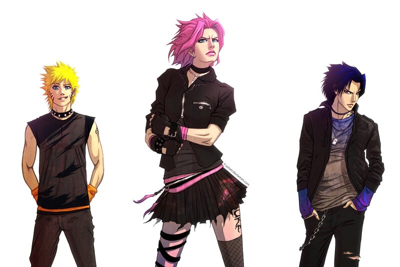 Three Anime Characters — Black, Confident