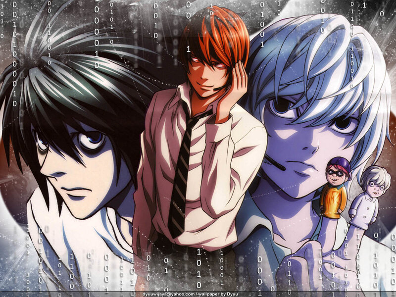 Three Anime Characters — Black, Dramatic, Binary Code, Microphone