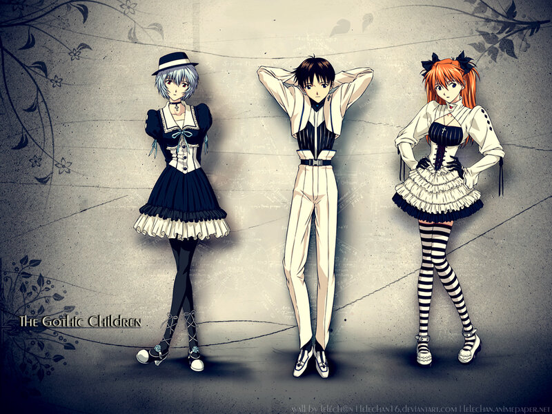 Three Anime Characters — Black, Dramatic, Digital Art, Anime Art