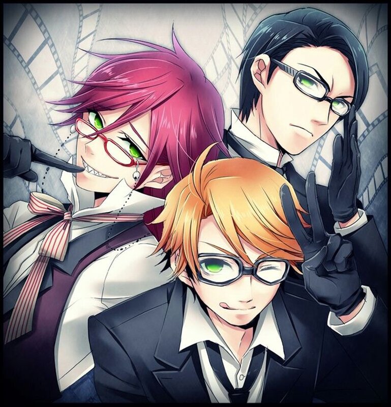 Three Anime Characters — Black, Dramatic, Glasses