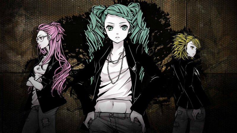 Three Anime Characters — Black, Dramatic, Jacket, Hair, Necklace
