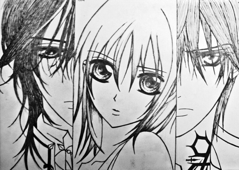 Three Anime Characters — Black, Dramatic, Manga, Eyes