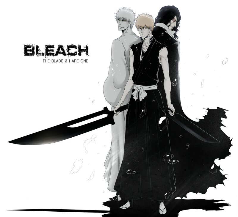 Three Anime Characters — Black, Dramatic, Manga, Swords, Kimonos