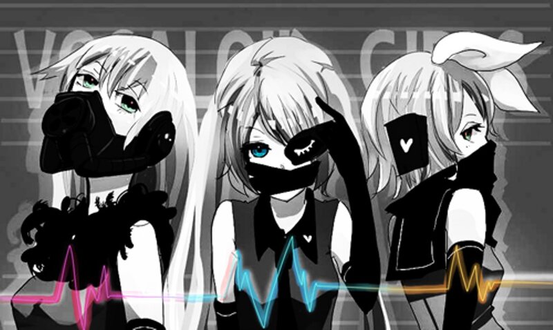 Three Anime Characters — Black, Dramatic, Masks