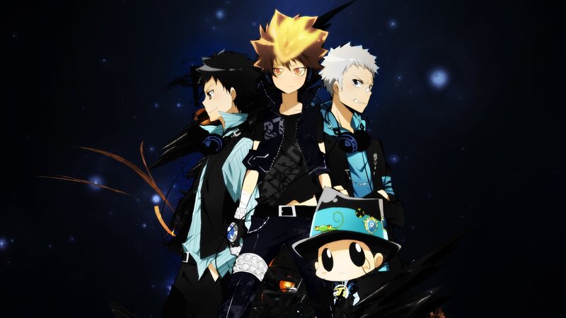 Three Anime Characters — Black, Dramatic, Night, Chibi Character