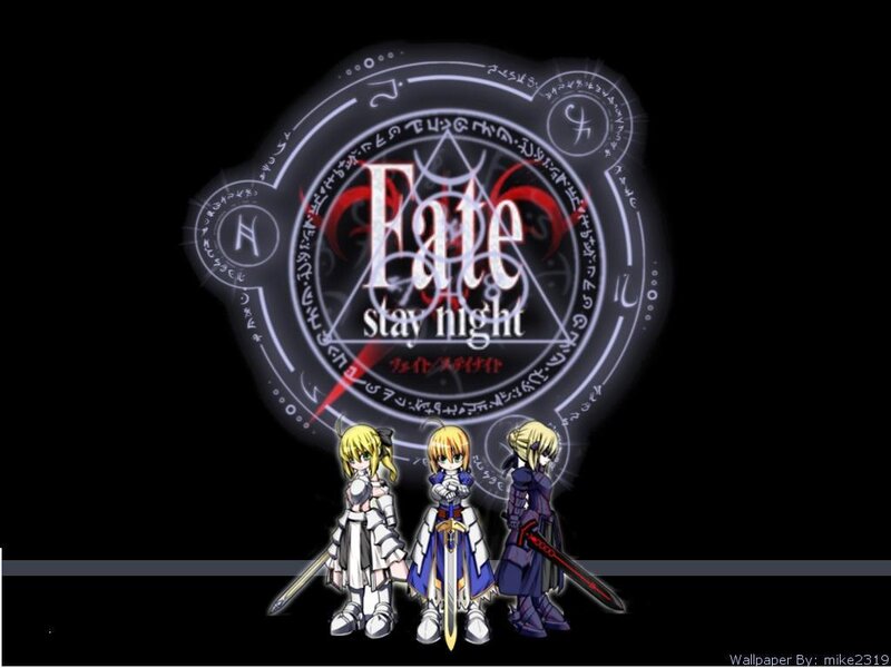 Three Anime Characters — Black, Dramatic, Night, Magic Circle