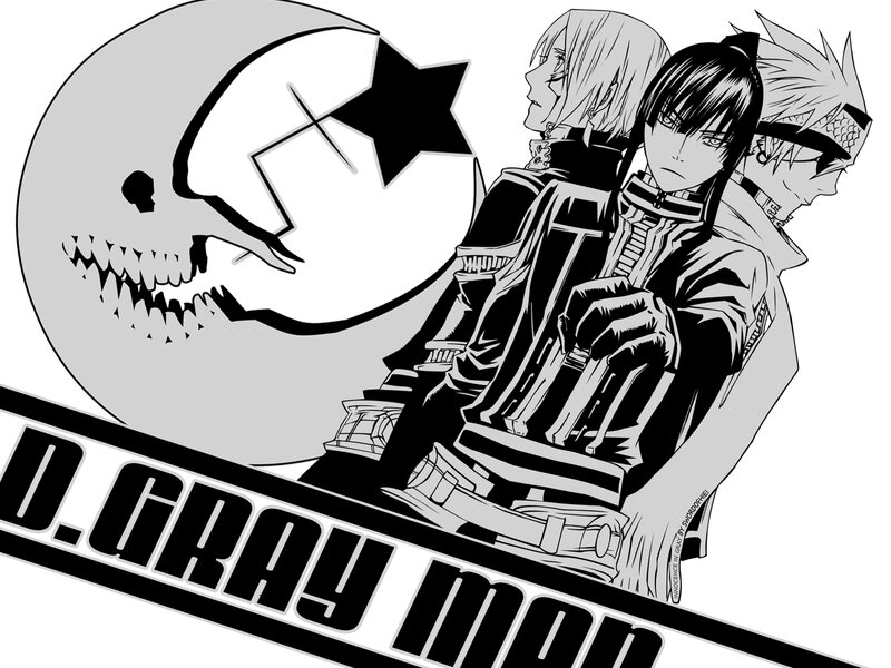 Three Anime Characters — Black, Dramatic, Night, Manga, Skull