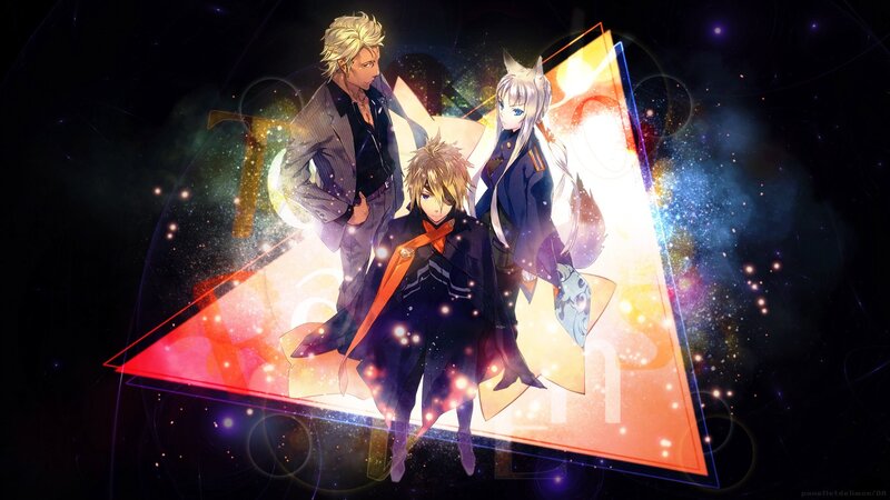 Three Anime Characters — Black, Dramatic, Night, Suits
