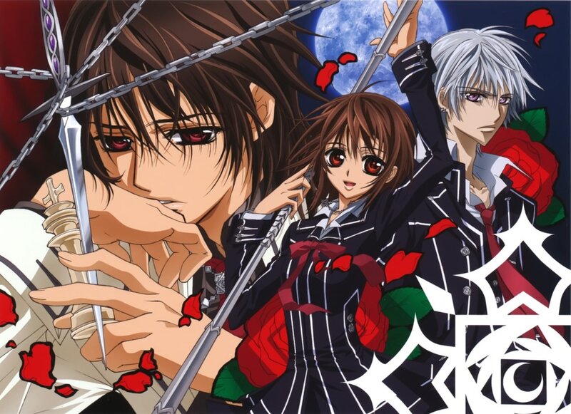 Three Anime Characters — Black, Dramatic, Night, Swords, Chains