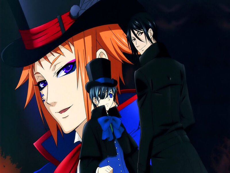 Three Anime Characters — Black, Dramatic, Night, Top Hats