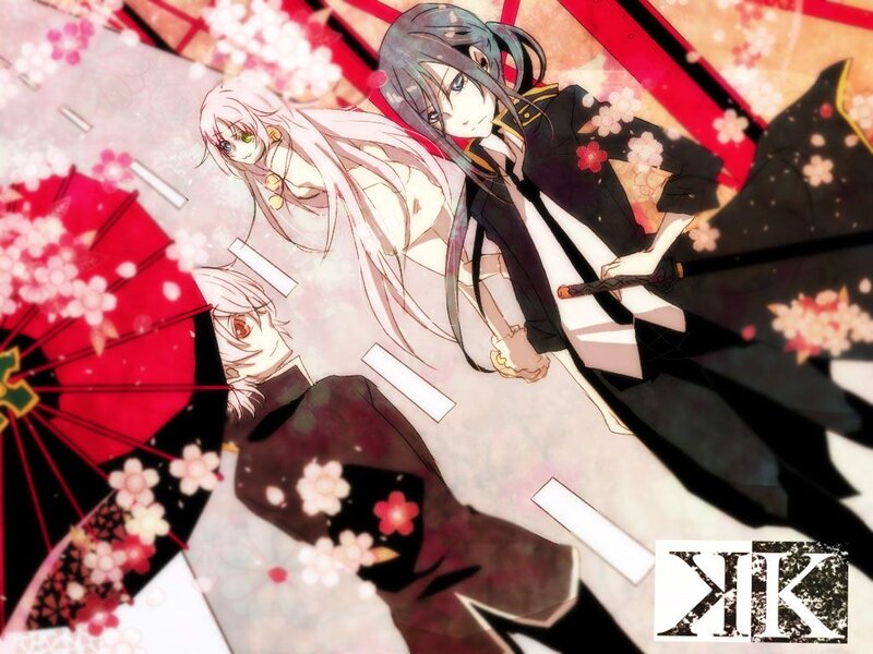 Three Anime Characters — Black, Dramatic, Spring