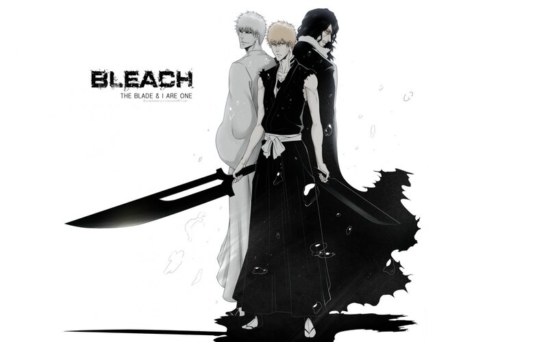 Three Anime Characters — Black, Dramatic, Swords, Cloaks