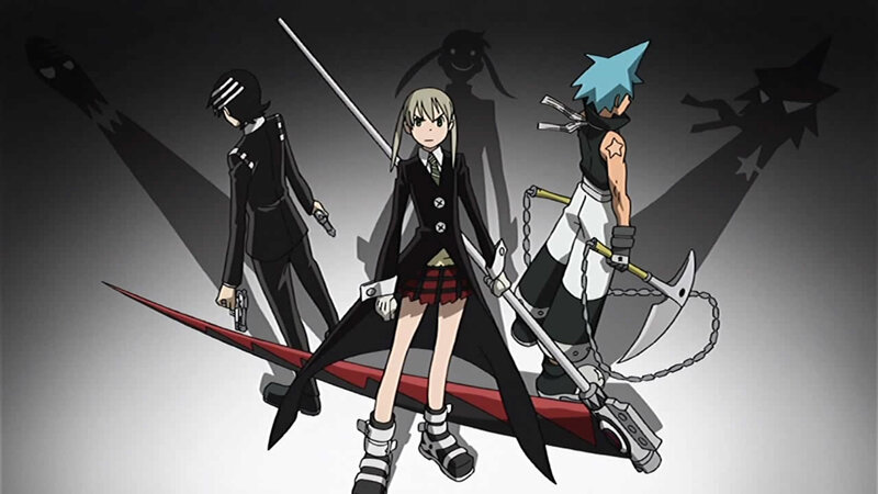 Three Anime Characters — Black, Dramatic, Swords, Weapons