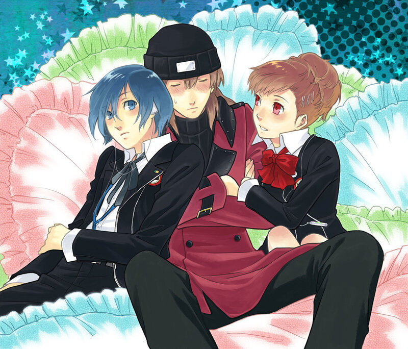 Three Anime Characters — Black, Dreamy