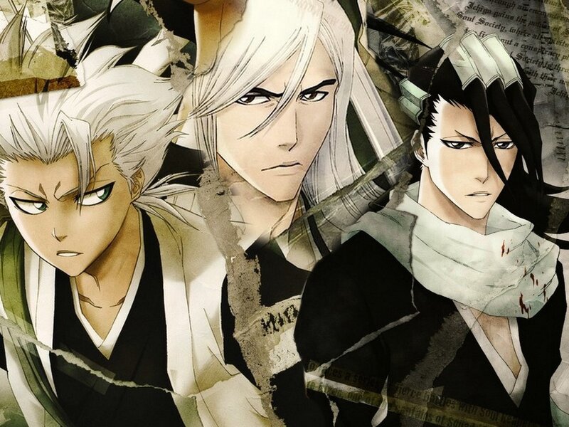 Three Anime Characters — Black, Serious, White Hair