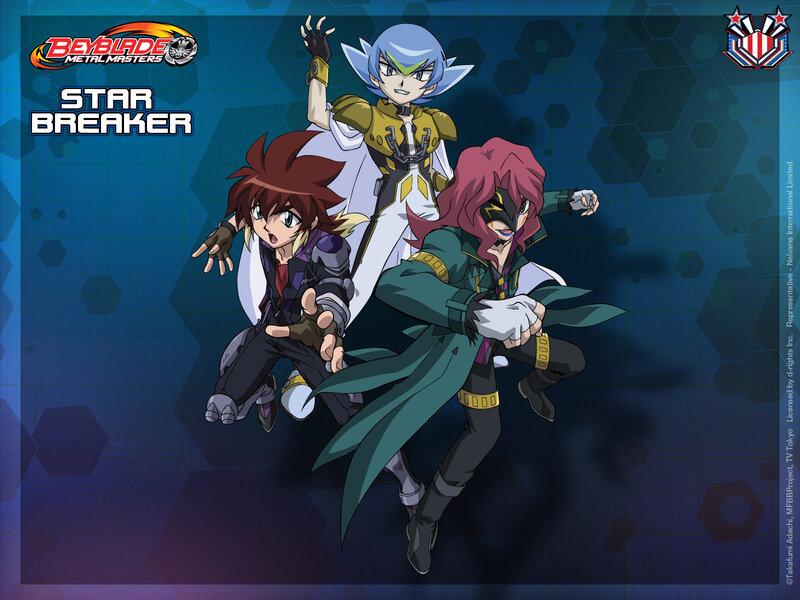 Three Anime Characters — Blue, Action, Logo