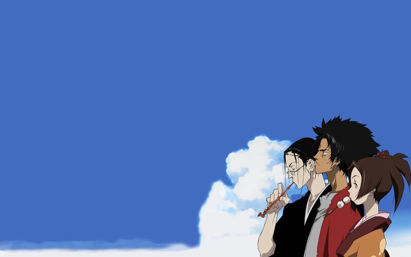Three Anime Characters — Blue, Calm, Afternoon, Sky, Clouds
