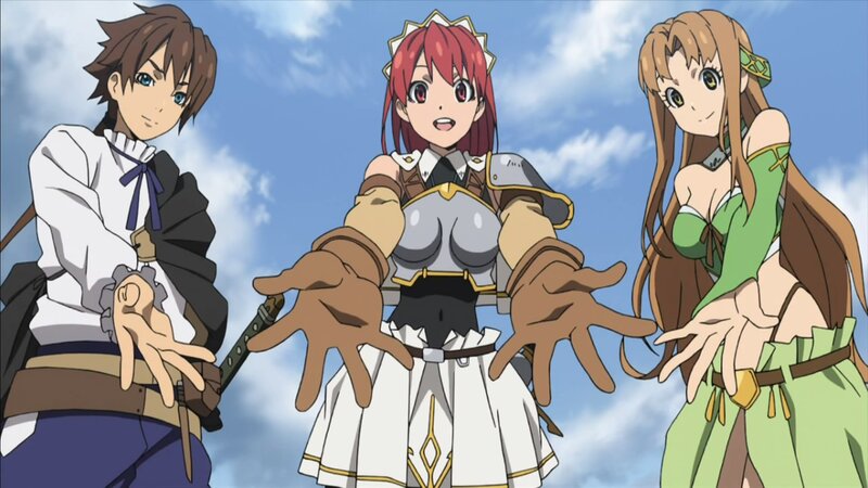 Three Anime Characters — Blue, Calm, Afternoon, Sword
