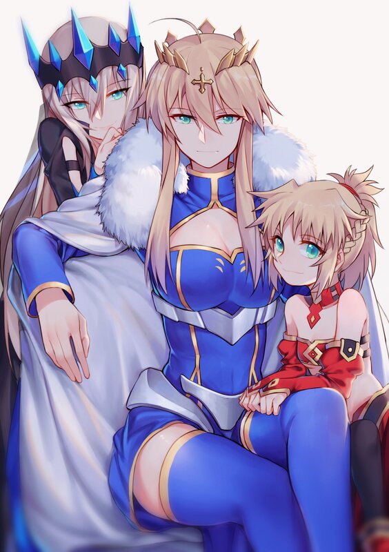 Three Anime Characters — Blue, Calm, Crown