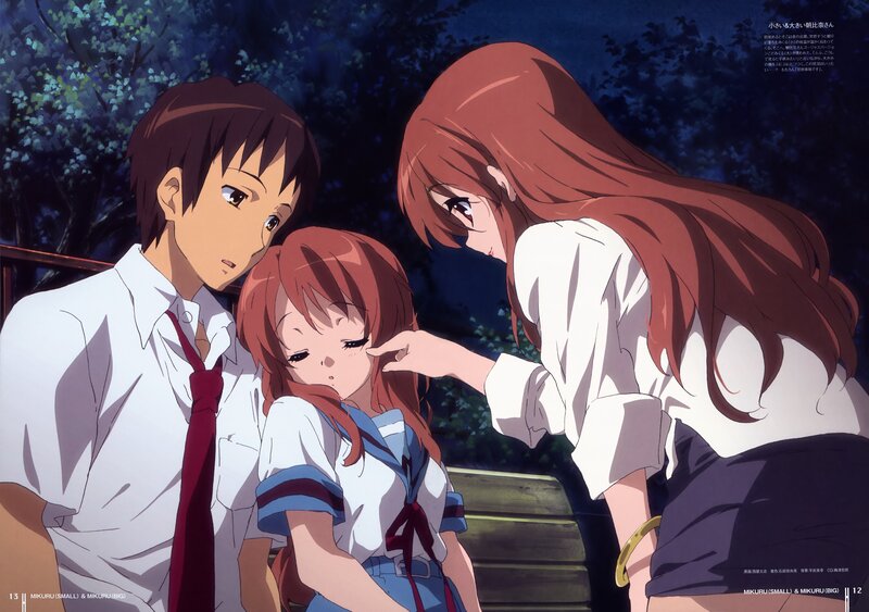 Three Anime Characters — Blue, Calm, Night